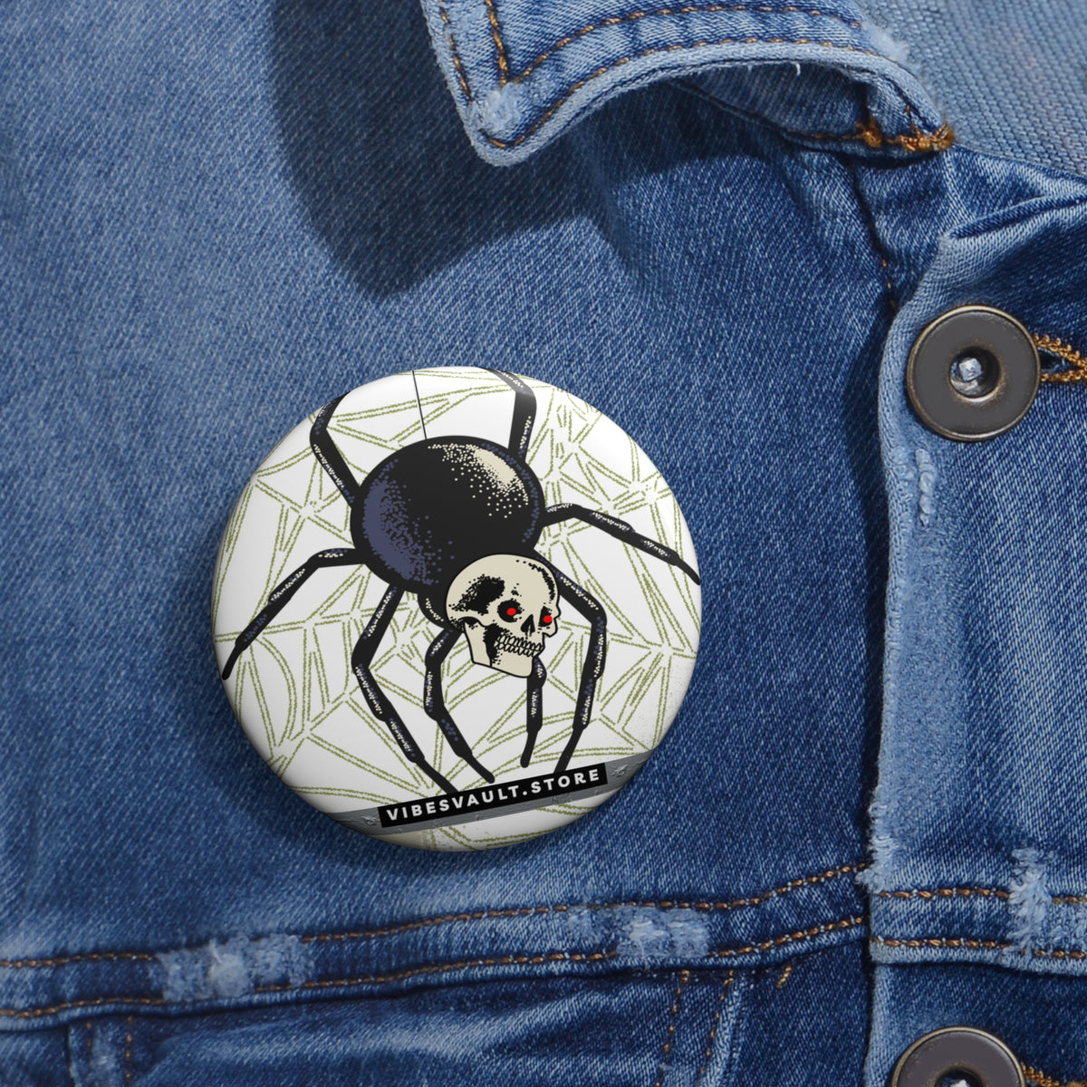 Monster Spider Pin - Black and Red Evil Eyes - Button Badge - Fall Halloween 2026