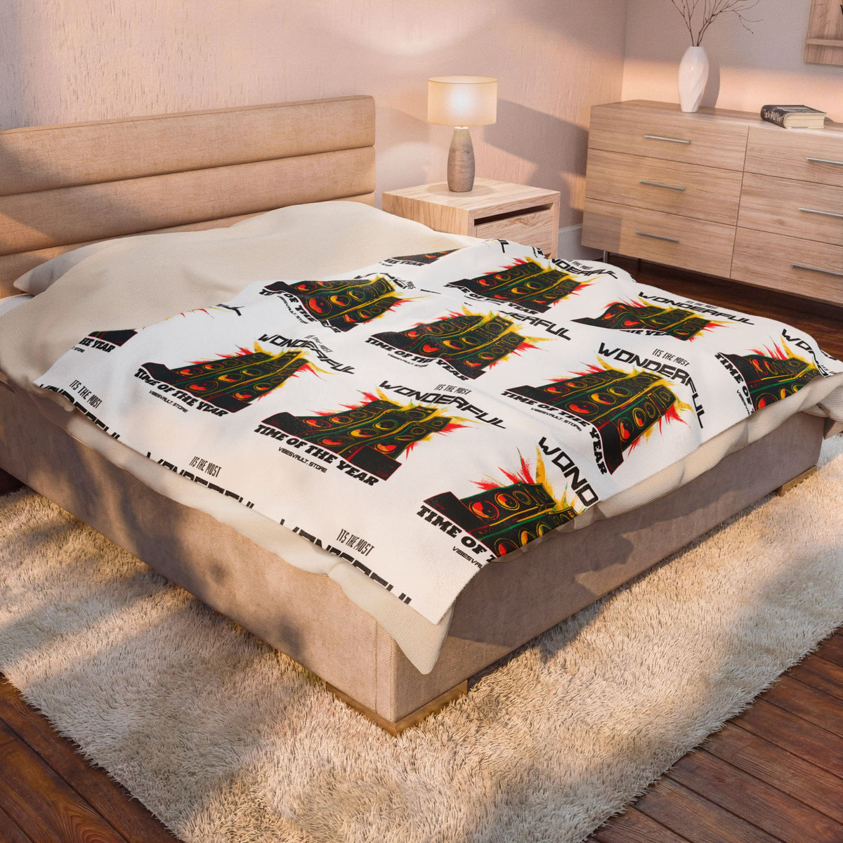 HOLIDAY Colorful Holiday Speakers Velveteen Plush Blanket