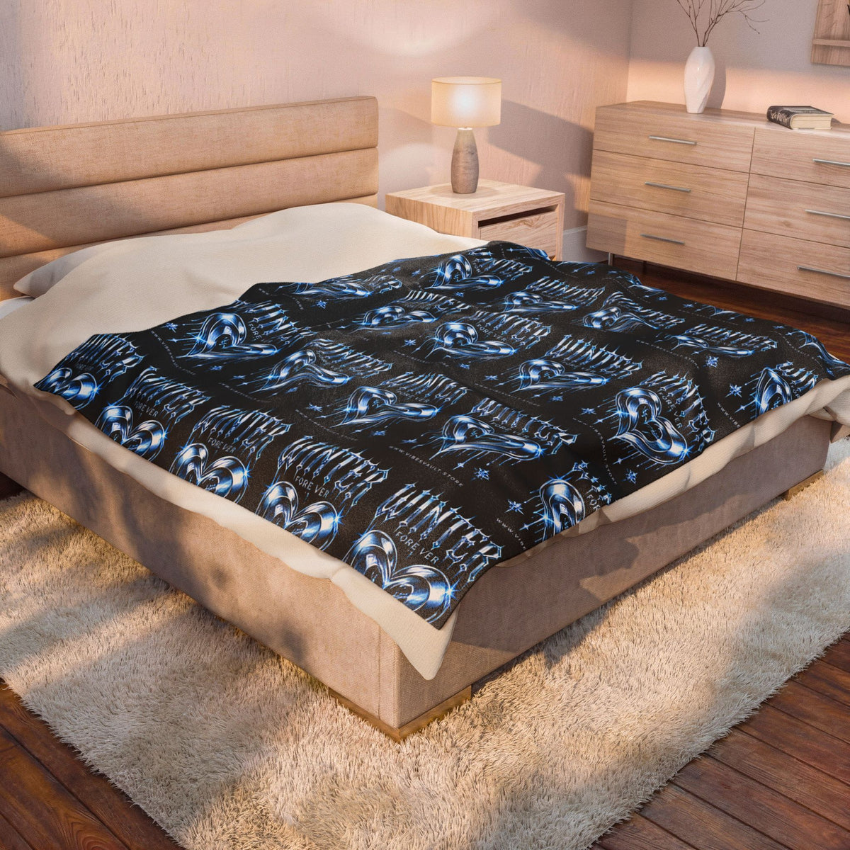 Red Heart Chrome Eye Velveteen Plush Blanket