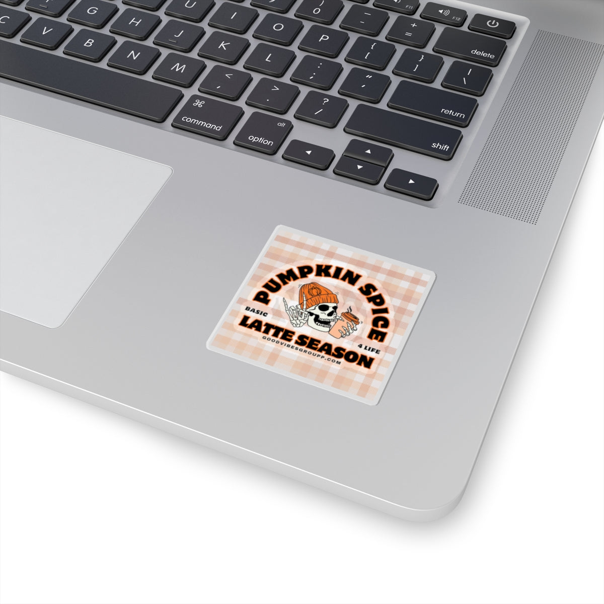 Skeleton Pumpkin Spice Latte Stickers Orange