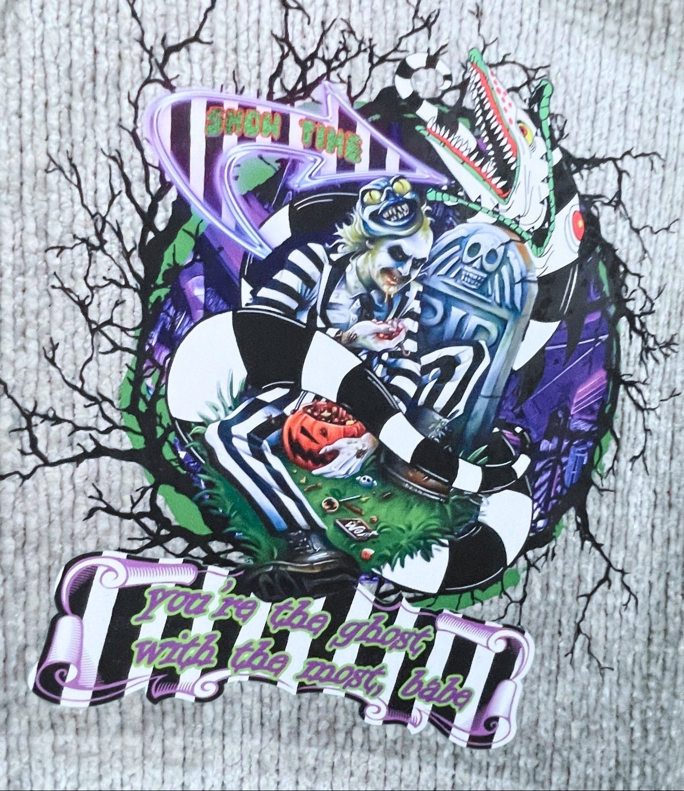 Super Soft Grey Beetlejuice Sweater