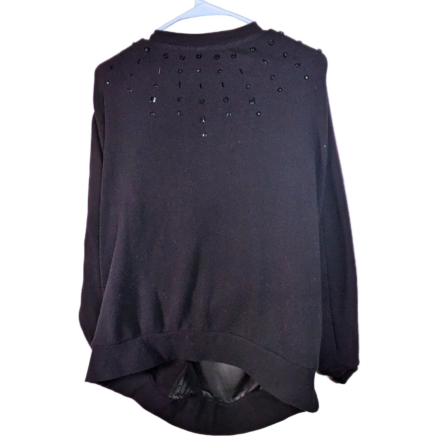 Jewel-Embellished Beetlejuice Black Pullover Sweater