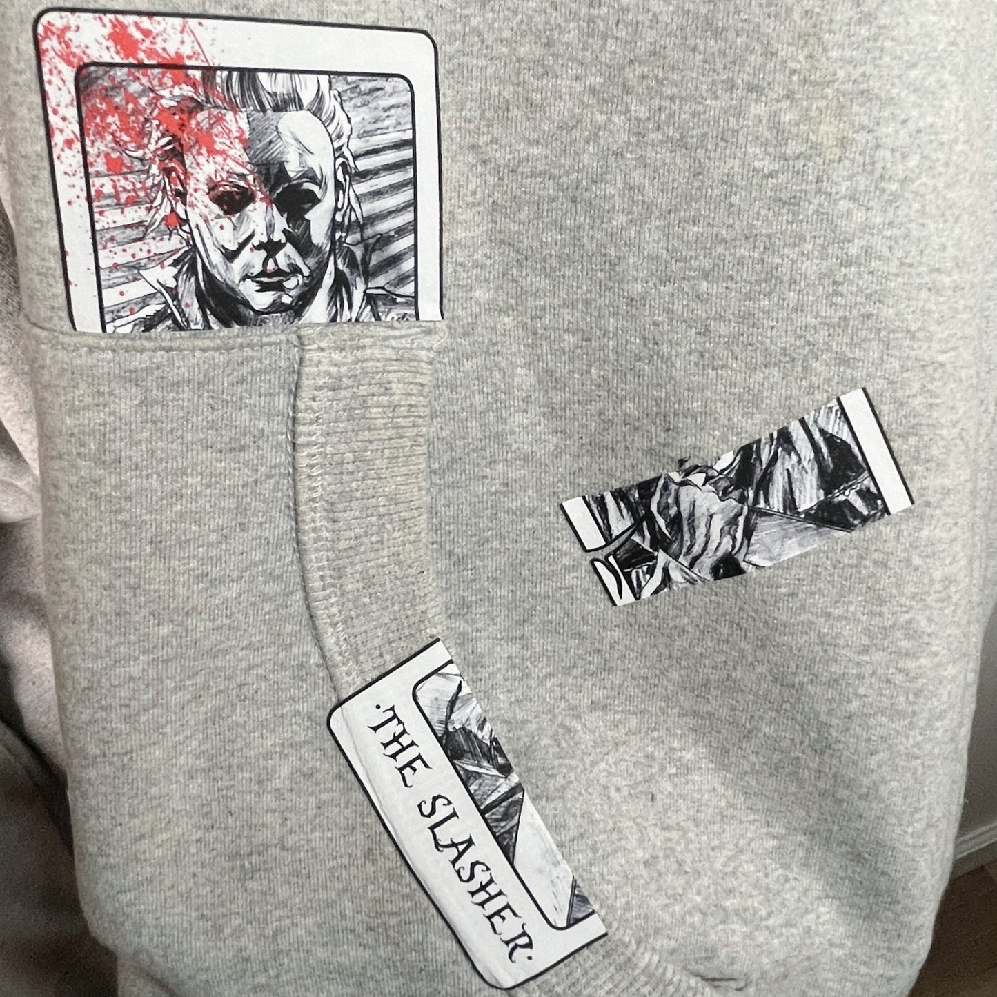 IT and Freddy Halloween Gray Hoodie