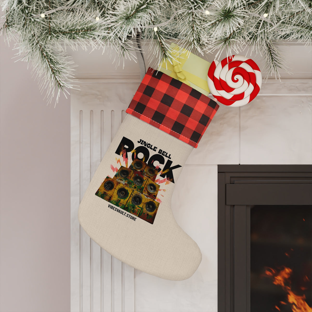 HOLIDAY Vintage Holiday Speakers Christmas Stocking