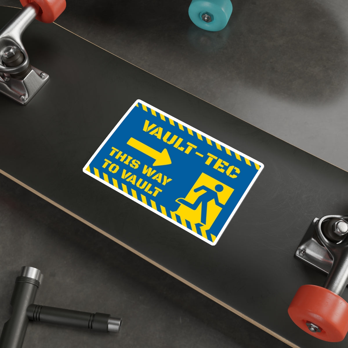 Vault-Tec Fallout Shelter "This Way to Vault" Die-Cut Sticker
