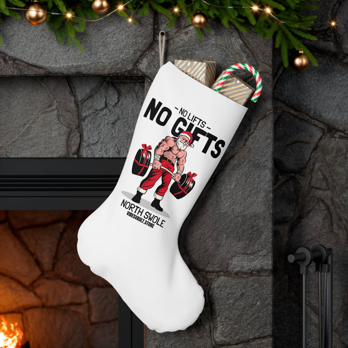 HOLIDAY Santa Lifting Gifts Santa Stocking