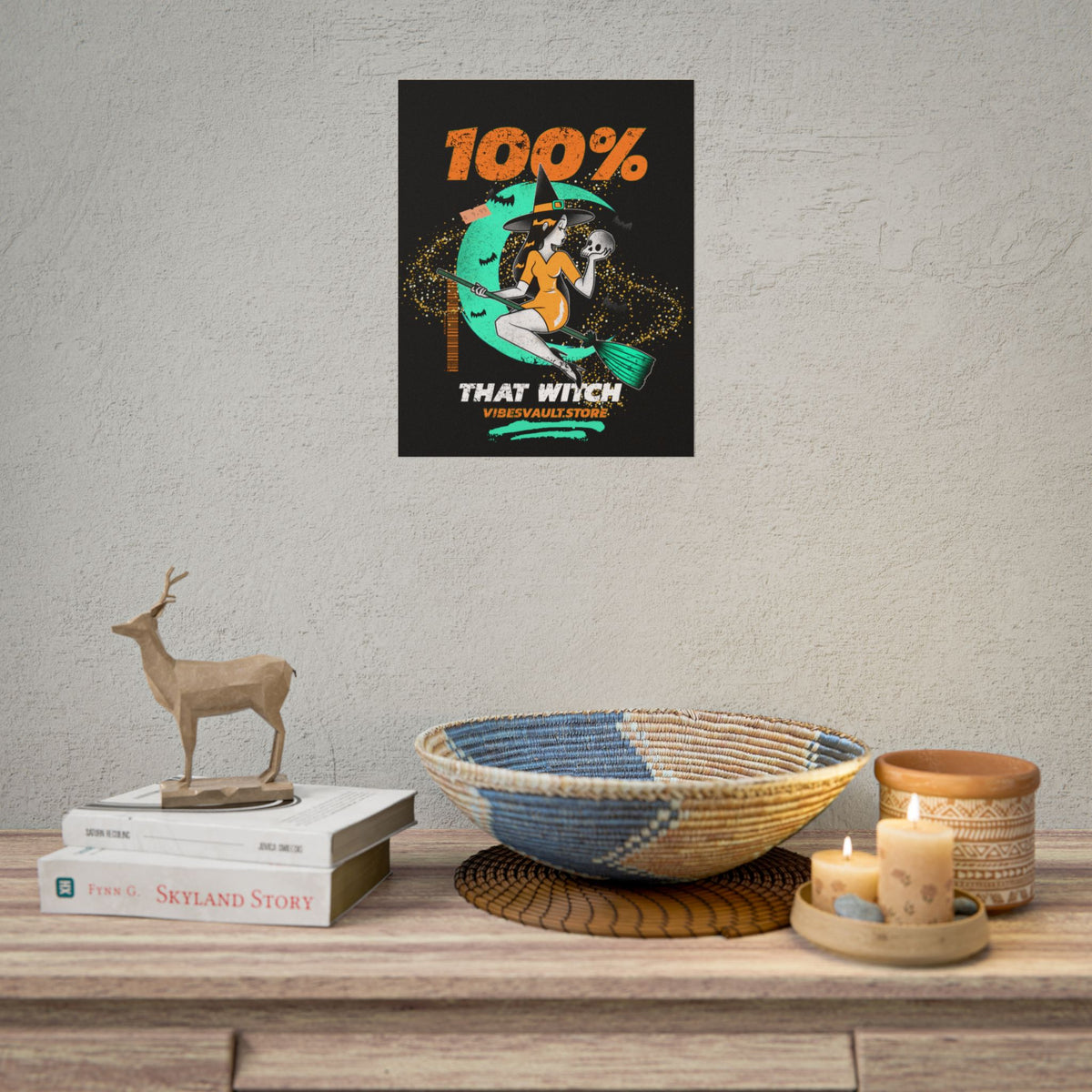 Magic Skull Bats Poster - "100% That Witch" Orange and Green - October Fall 2026