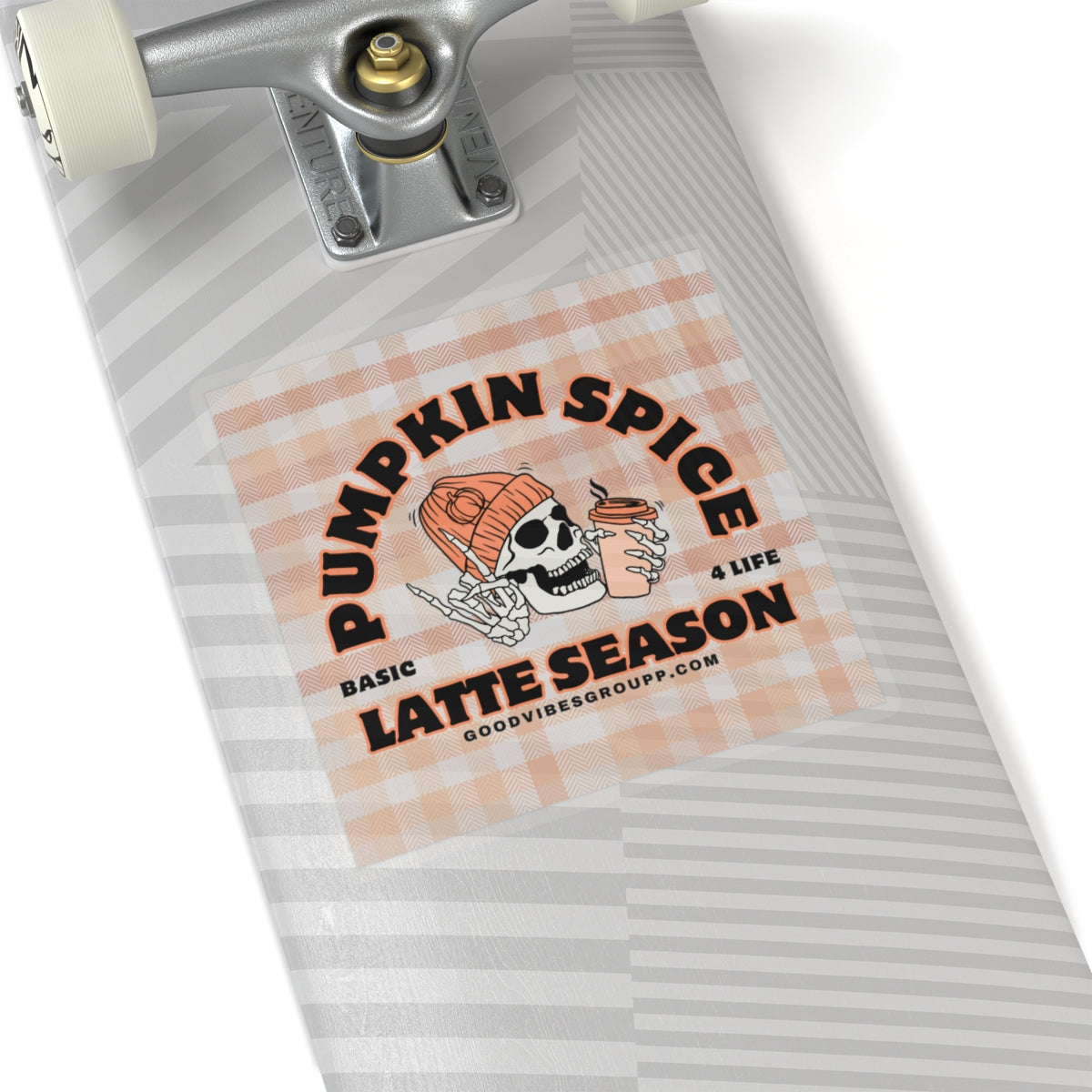 Skeleton Pumpkin Spice Latte Stickers Orange
