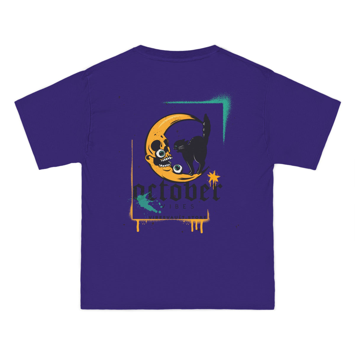 October Crescent Moon and Black Cat - T-shirt Top - Graphic Tee - Fall 2026