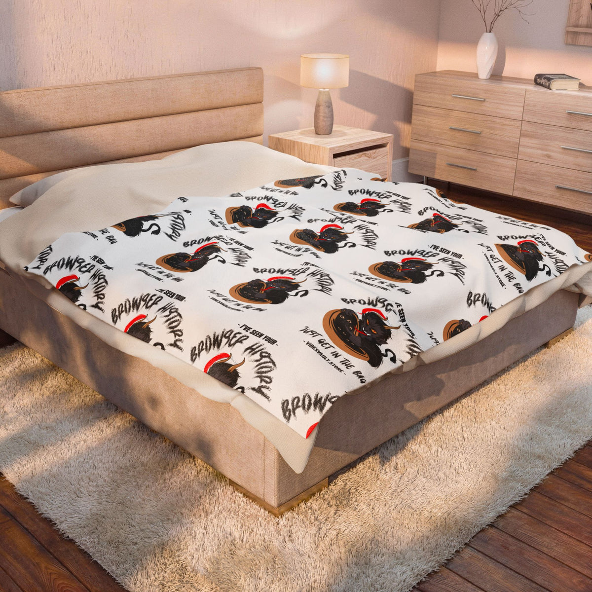 Krampus Santa Hat Christmas Velveteen Plush Blanket