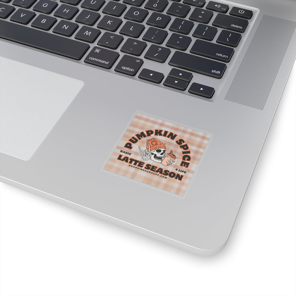 Skeleton Pumpkin Spice Latte Stickers Orange