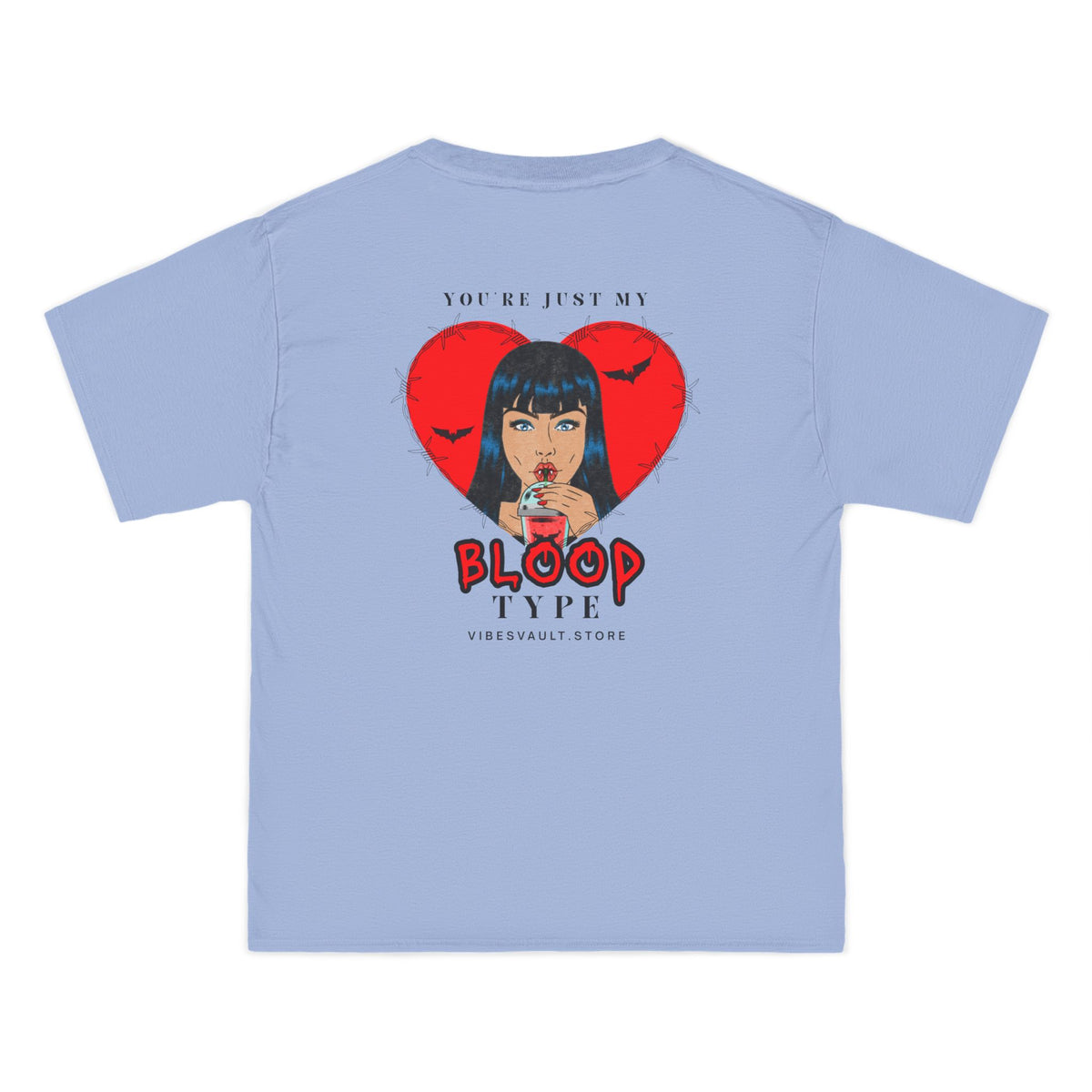 T-Shirt — "You Know My Blood Type" Retro Vampire Heart Graphic Tee