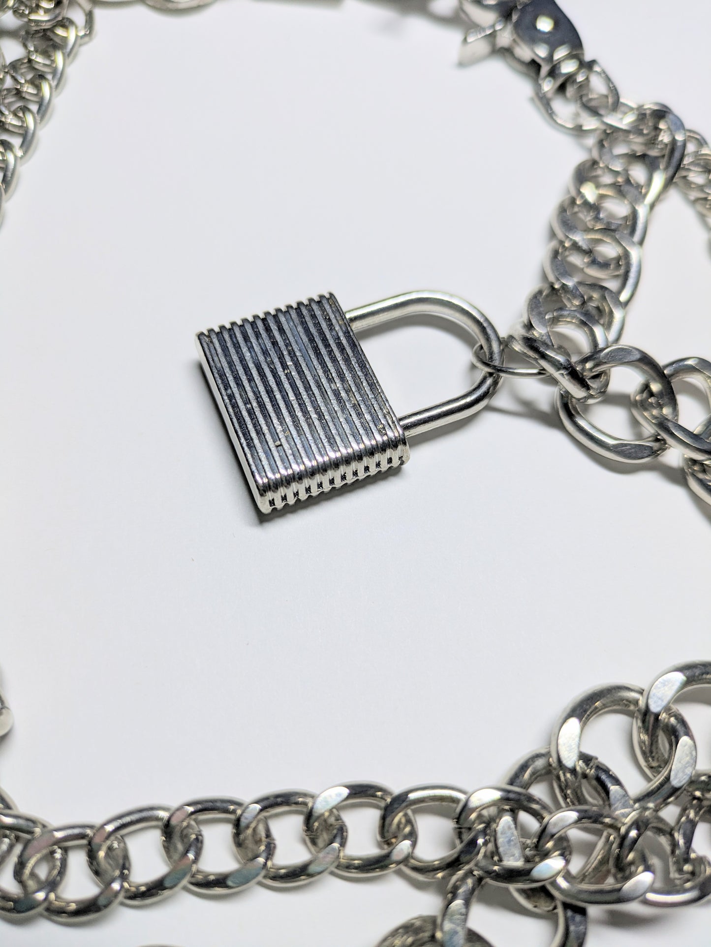 Heavy Lock Silver Metal Chains