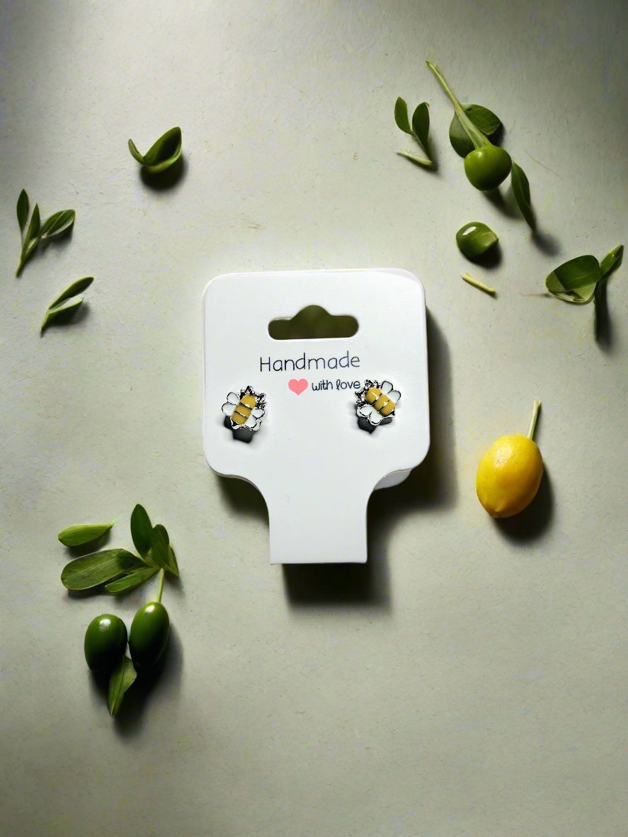 Cute Yellow Bumblebee Earrings Set