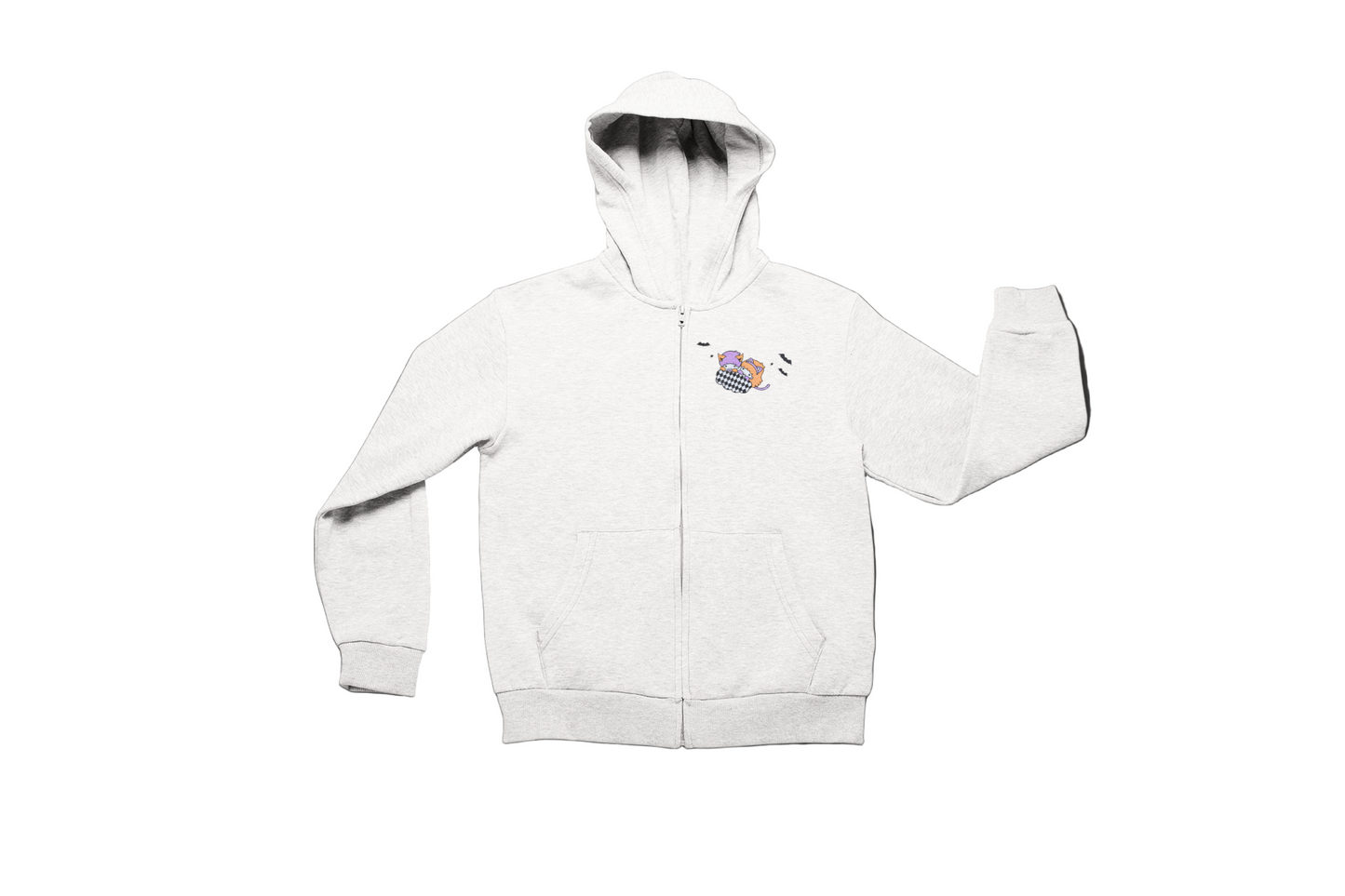 White Crop Hoodie with Kawaii Inspired Little Twin Stars