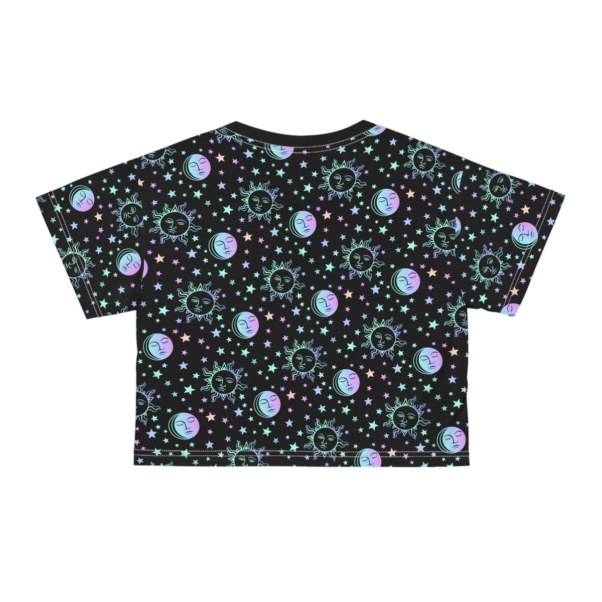 Black Rainbow Crop Top Moon Sun