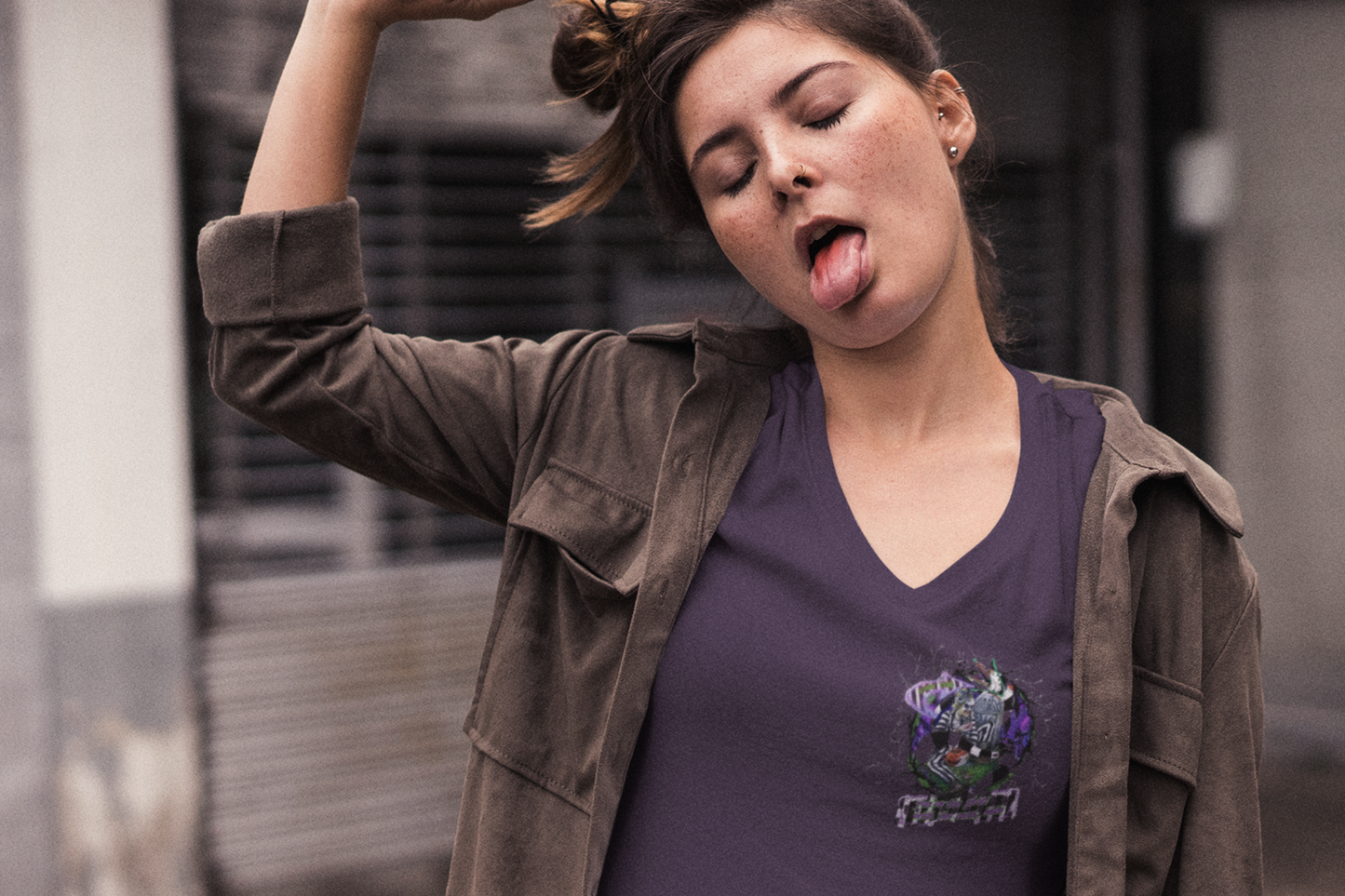 Purple Beetlejuice Graphic Shirt Plus Size
