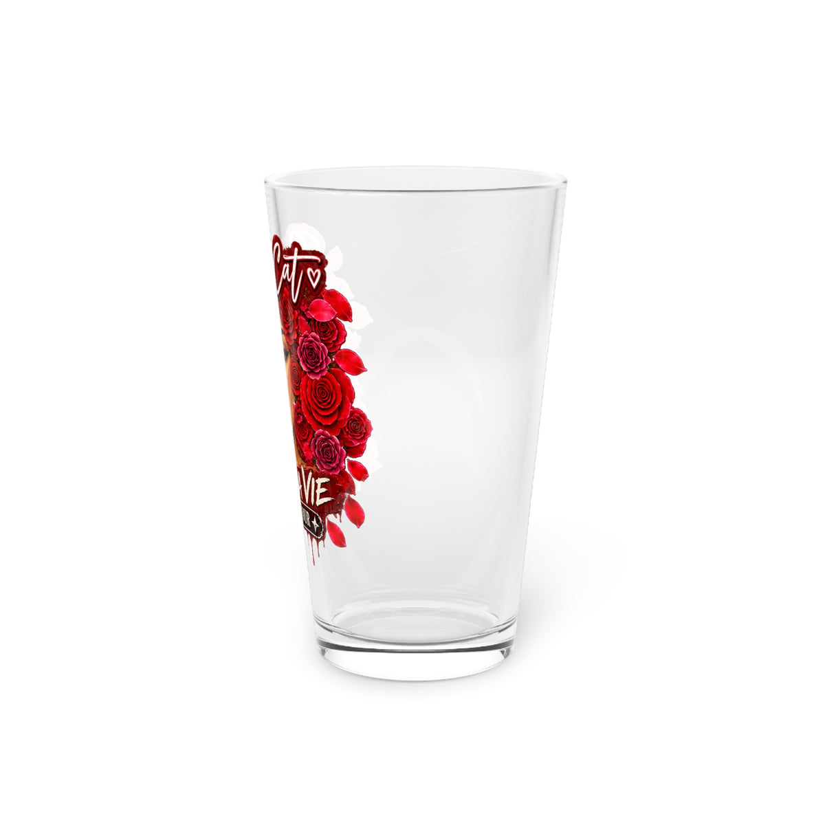 Rose Mosaic Portrait Pint Glass 16oz