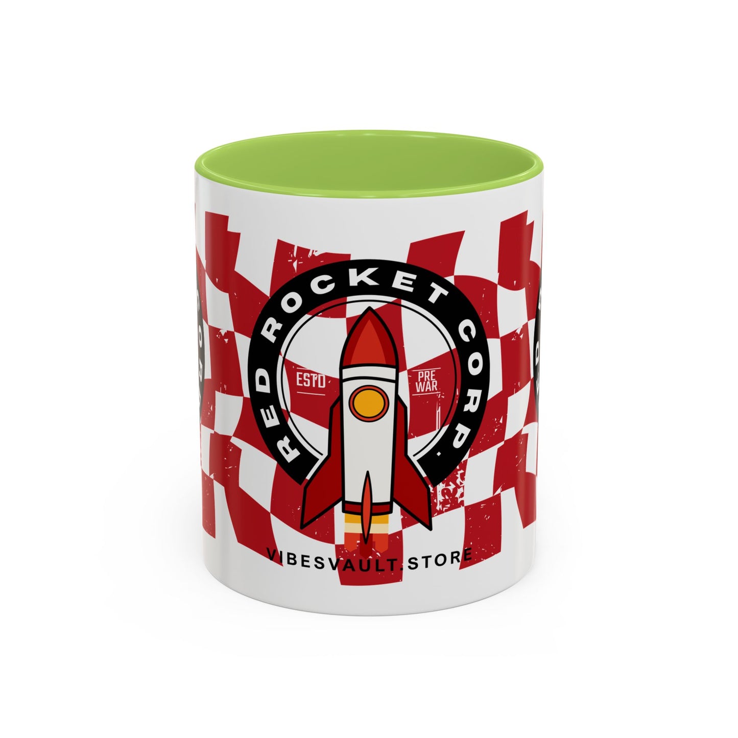 Coffee Mug — Red Rocket Corp Retro Rocket Logo Accent Mug (11/15oz)