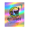 October Vibes Kiss-Cut Vinyl Sticker — Gothic Moon Cat Fall Decal— Halloween 2026