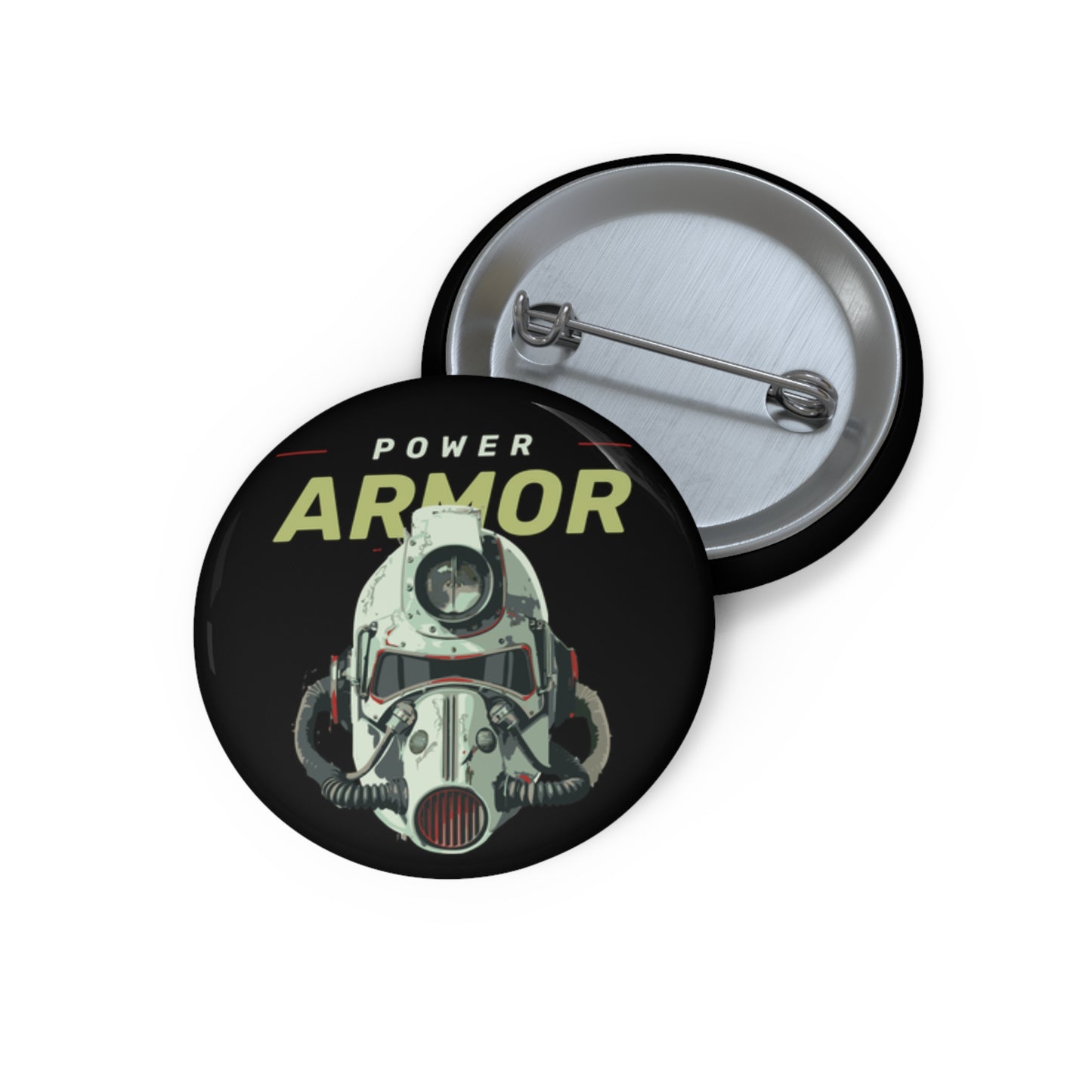 Power Armor Pin Button — Fallout-Inspired Retro Game Helmet Badge