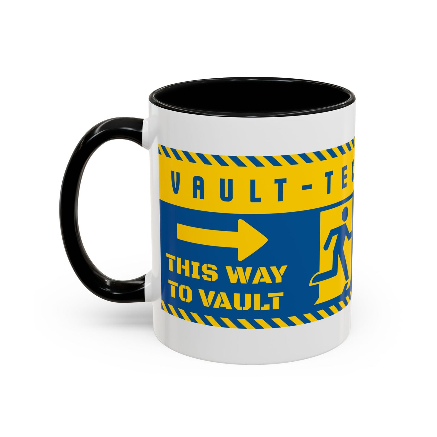 Vault-Tec 'This Way to Vault' Accent Coffee Mug — Fallout-Inspired Gamer Gift