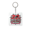Red Heart Chrome Eye Square Keychain