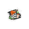 Skull Coffee Sticker — Halloween Skull with Beanie & Pumpkin Kiss-Cut Vinyl Decal— Halloween 2026
