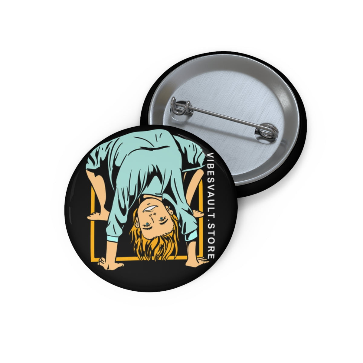 Hallloween Yoga Class Pin- Possesed Work Out - Scary Button Badge - Fall Halloween 2026