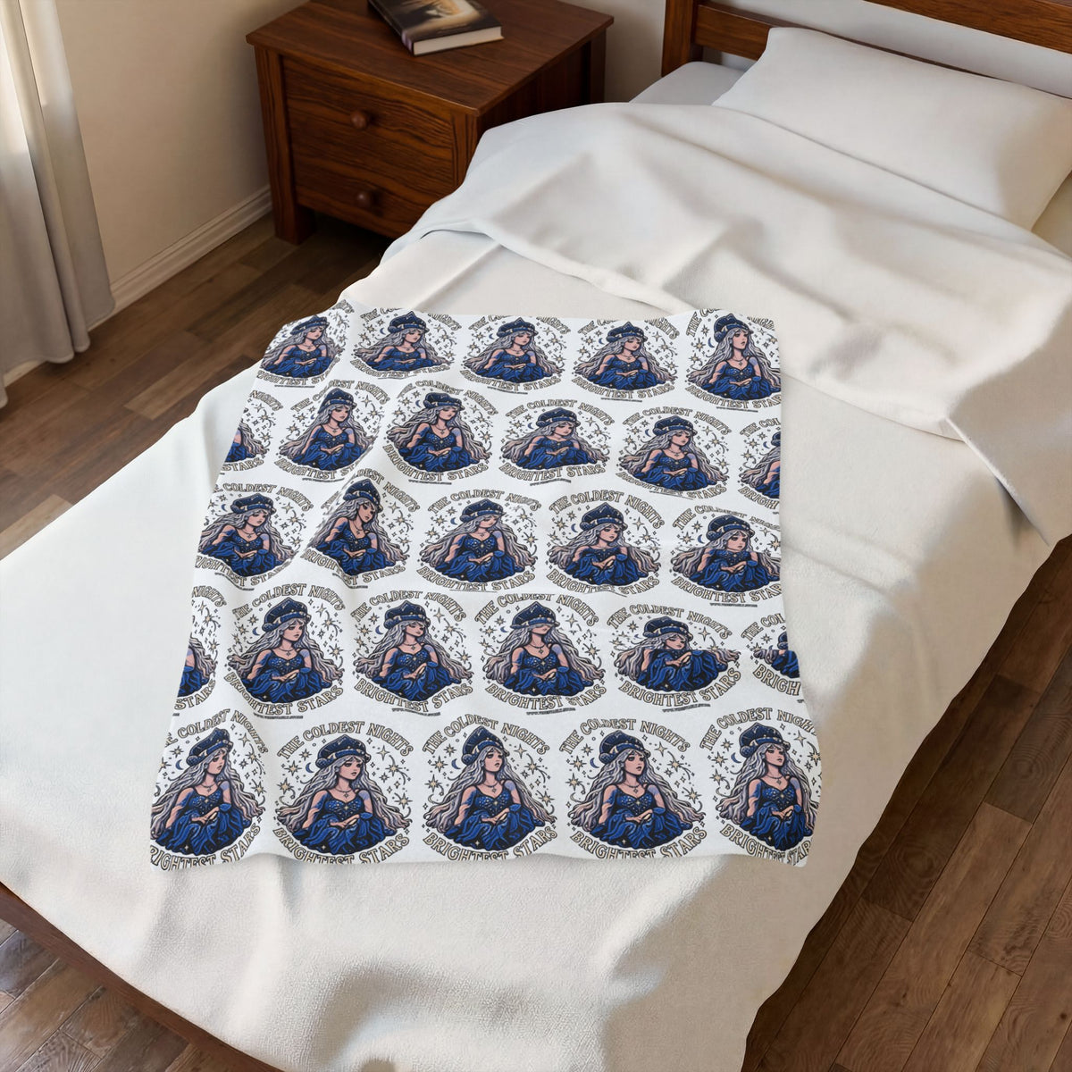 Velveteen Plush Blanket – Winter Ice Queen Patterned Throw