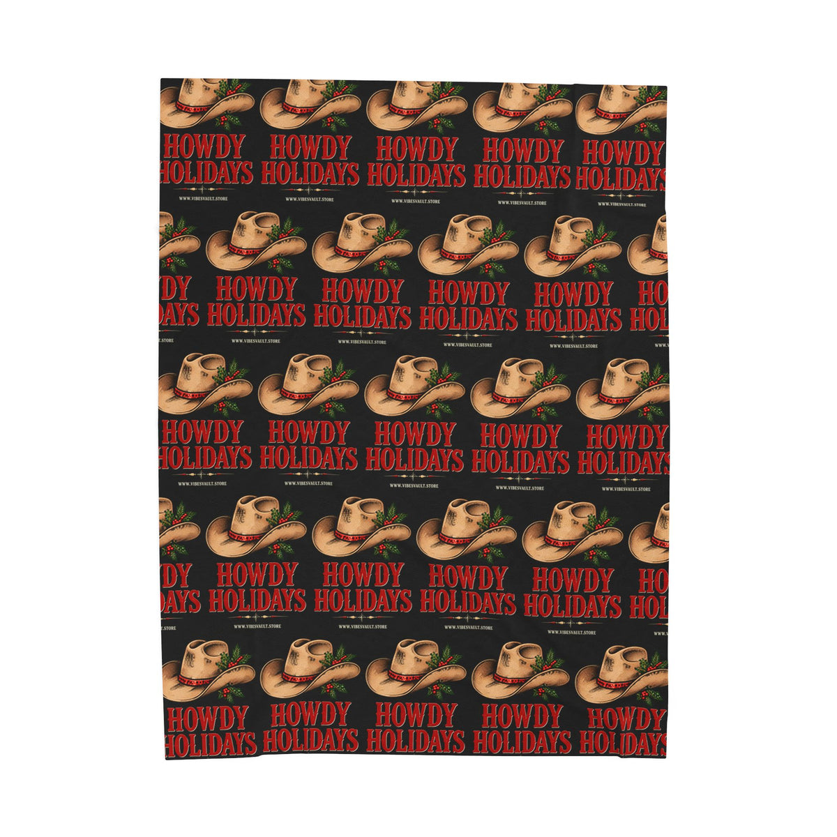 Howdy Holidays Cowboy Christmas Velveteen Plush Blanket