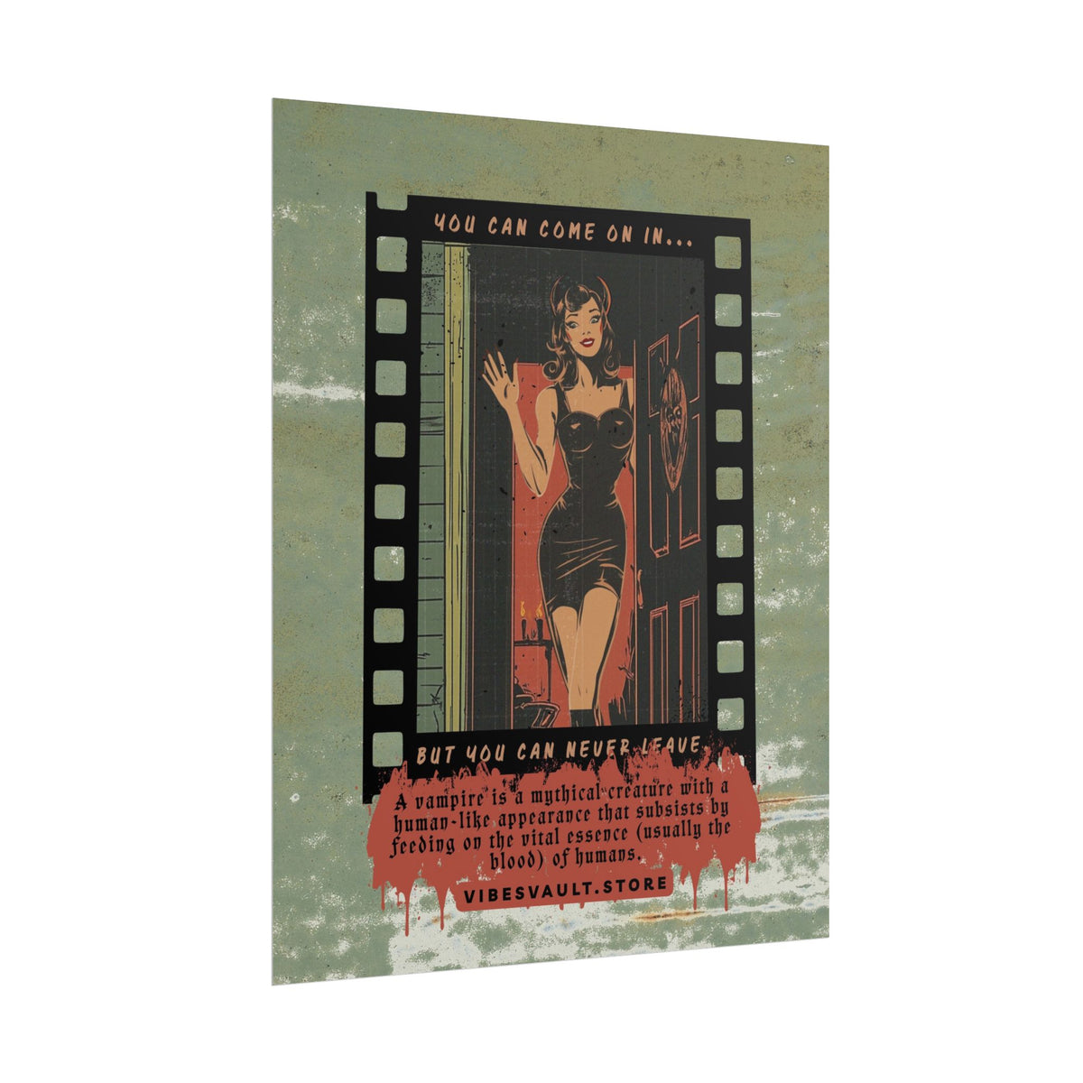 Beautiful Vampire Poster - Come on in - Fall Film October Magazine Cover Inspired