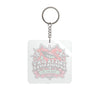 Red Heart Chrome Eye Square Keychain