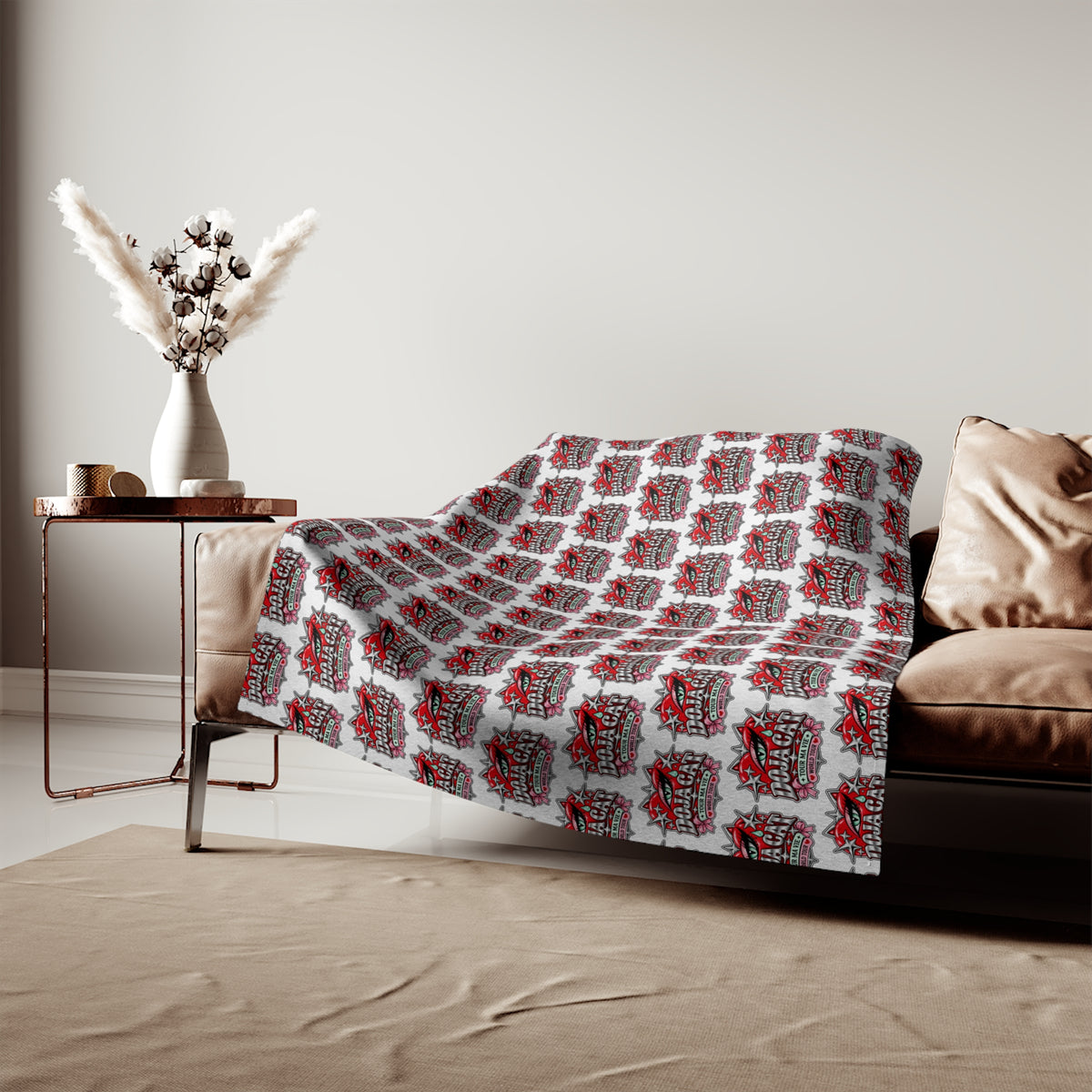 Red Heart Chrome Eye Sweatshirt Blanket
