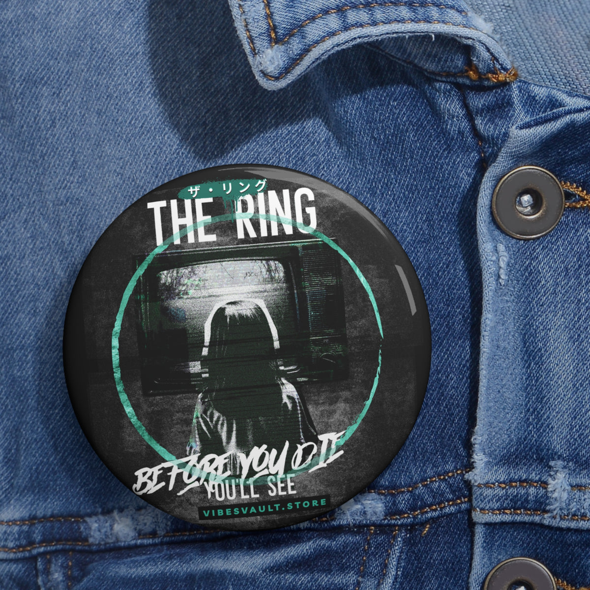 Scary Movie Inspo Pin - The Ring VHS Button Badge - Fall Halloween 2026