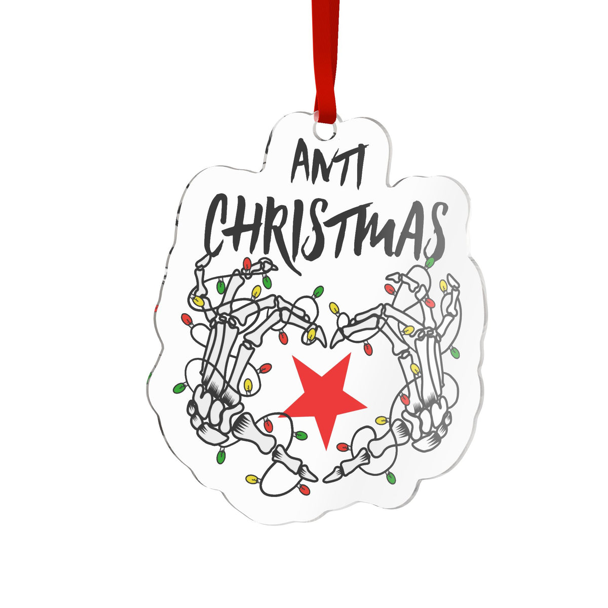 Skeleton Heart Custom Cut Acrylic Ornament