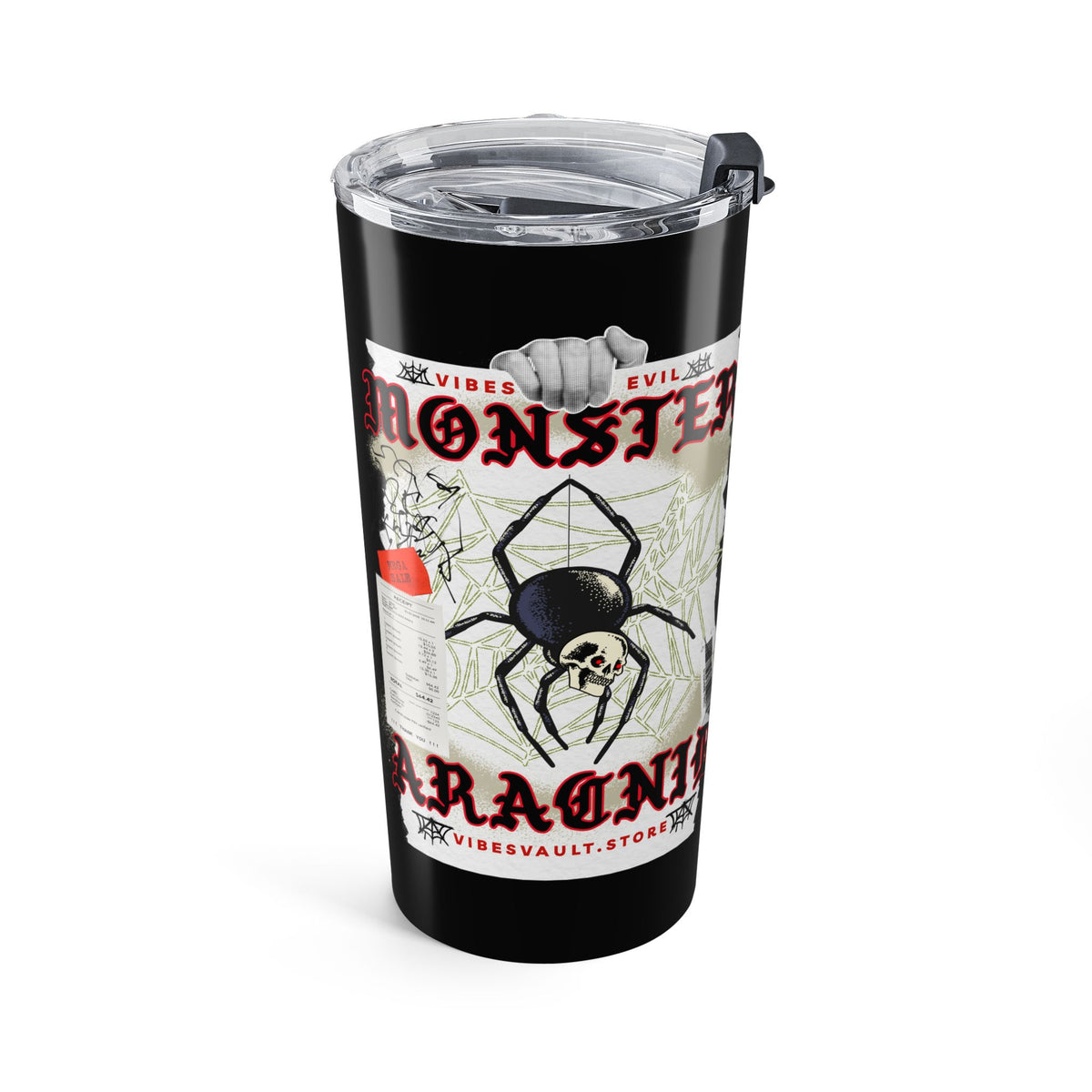 20oz Skull Spider Monster Tattoo Art Insulated Tumbler— Halloween 2026