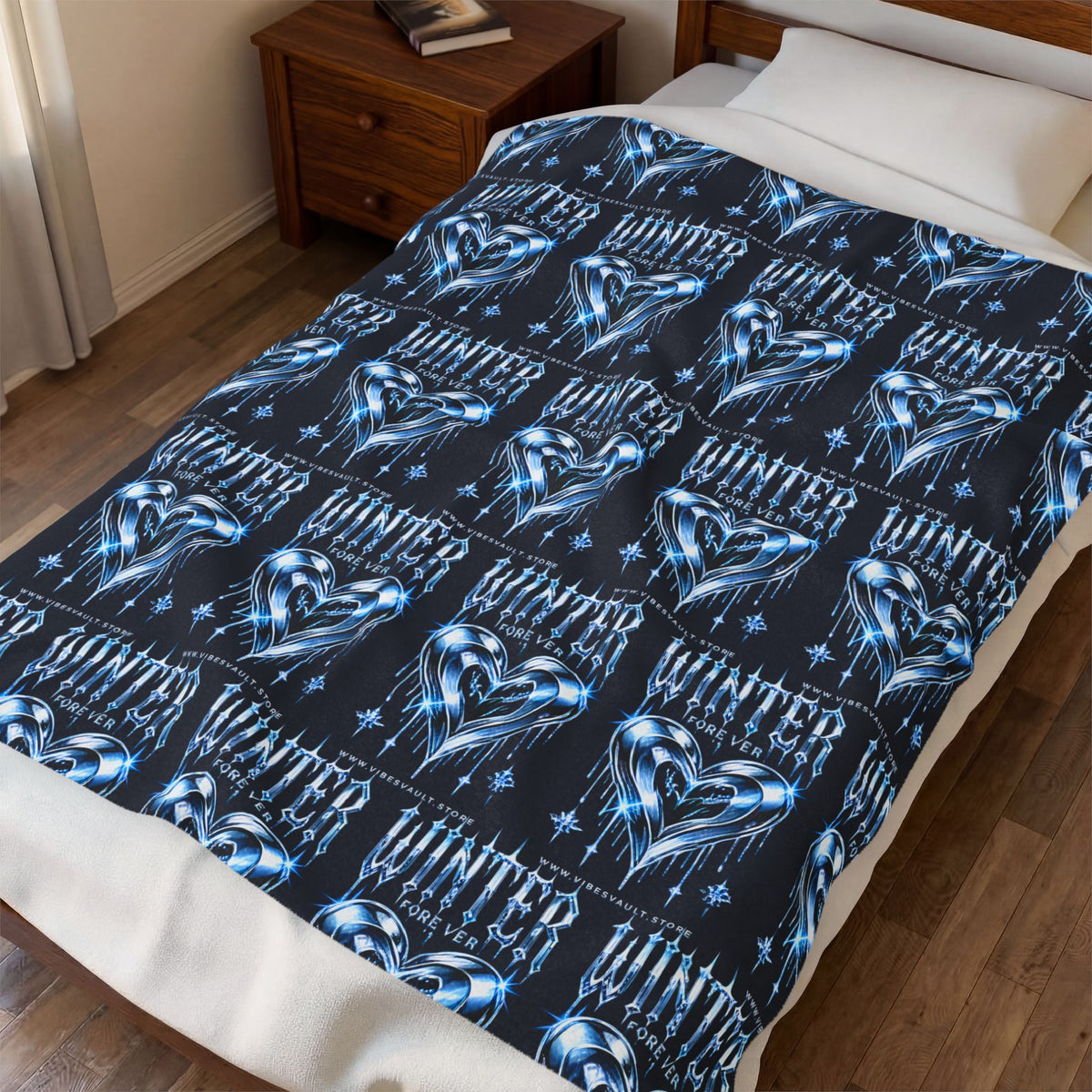 Winter Heart Velveteen Plush Blanket