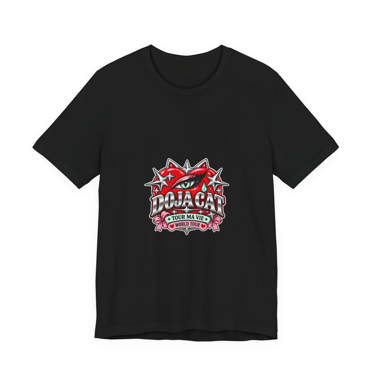 Red Heart Chrome Eye Bella+Canvas Jersey Tee