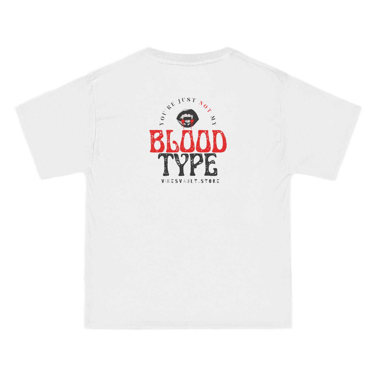 "You're Just Not My Blood Type" Retro Vampire Heart Graphic Tee - Fall Halloween 2026