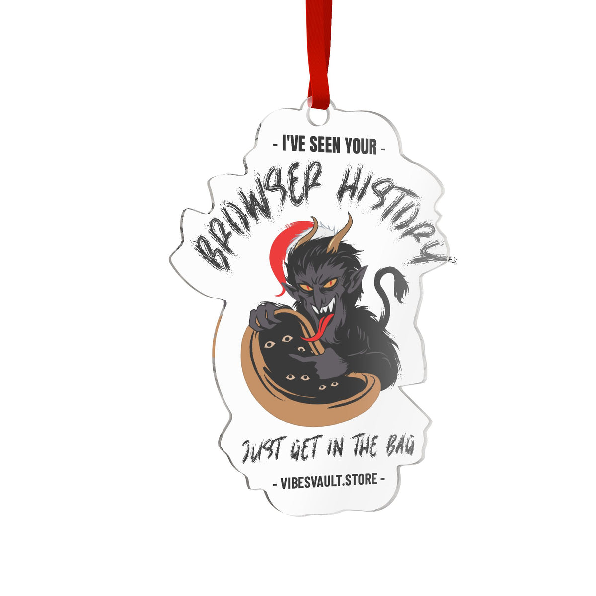 Krampus Basket Custom Cut Acrylic Ornament Humor Gift Christmas