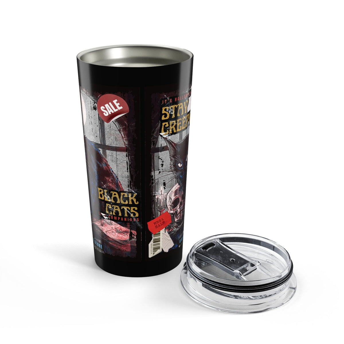 Horror Movie Poster 20oz Tumbler – 'Black Cats' Retro Thriller Design— Halloween 2026