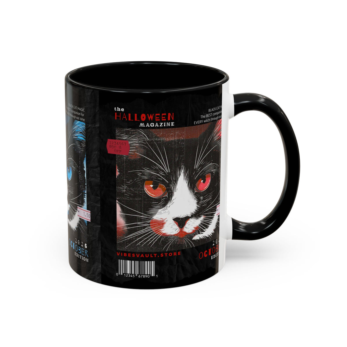 Halloween Cat Coffee Mug — Two-Tone Accent 11/15oz - Fall Halloween 2026