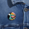 Fight Your Demons Button - Retro XXX Alcoholic - Dracula Pin Badge - Fall Halloween 2026