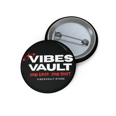 Vibes Vault Logo Pin Button with Starburst