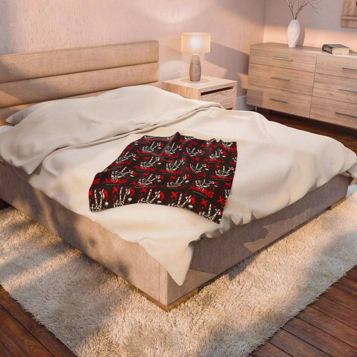 HOLIDAY Rock On Xmas Velveteen Plush Blanket