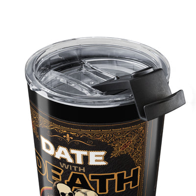 20oz Stainless Tumbler – Retro 'Don't Death' Vintage Skull Design— Halloween 2026