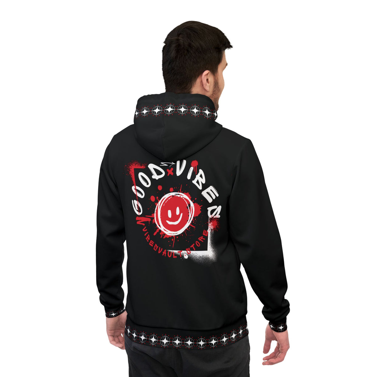 Vibes Vaut Logo Hoodie — 'Good Vibes' Smiley Athletic Pullover