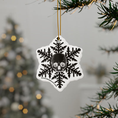Black Goth Skull Snowflake Christmas Ornament 1pc, 3pcs, 5pcs, or 10pcs