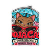 Brown Cat Umbrella Custom Shape Magnet